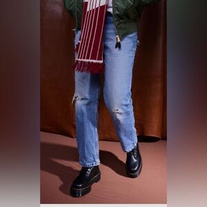 UK Dr Martens "Jadon” Platform LaceUp Leather Combat Style Boots Size 6 Woman's